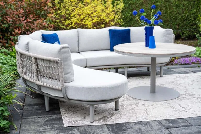 Matera Dining and Lounging hybrid furniture set. Garden Impression, outdoor 3 piece set. right side