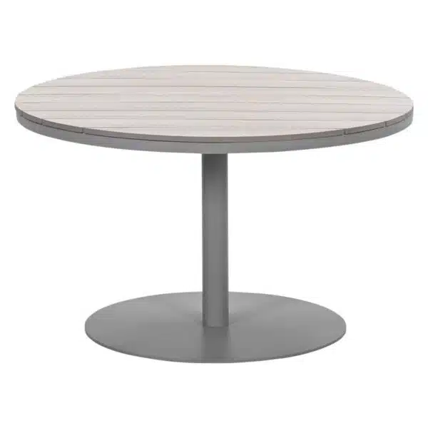 112cm Matera Lounge & Dining Table – Round Taupe – Vironwood Top