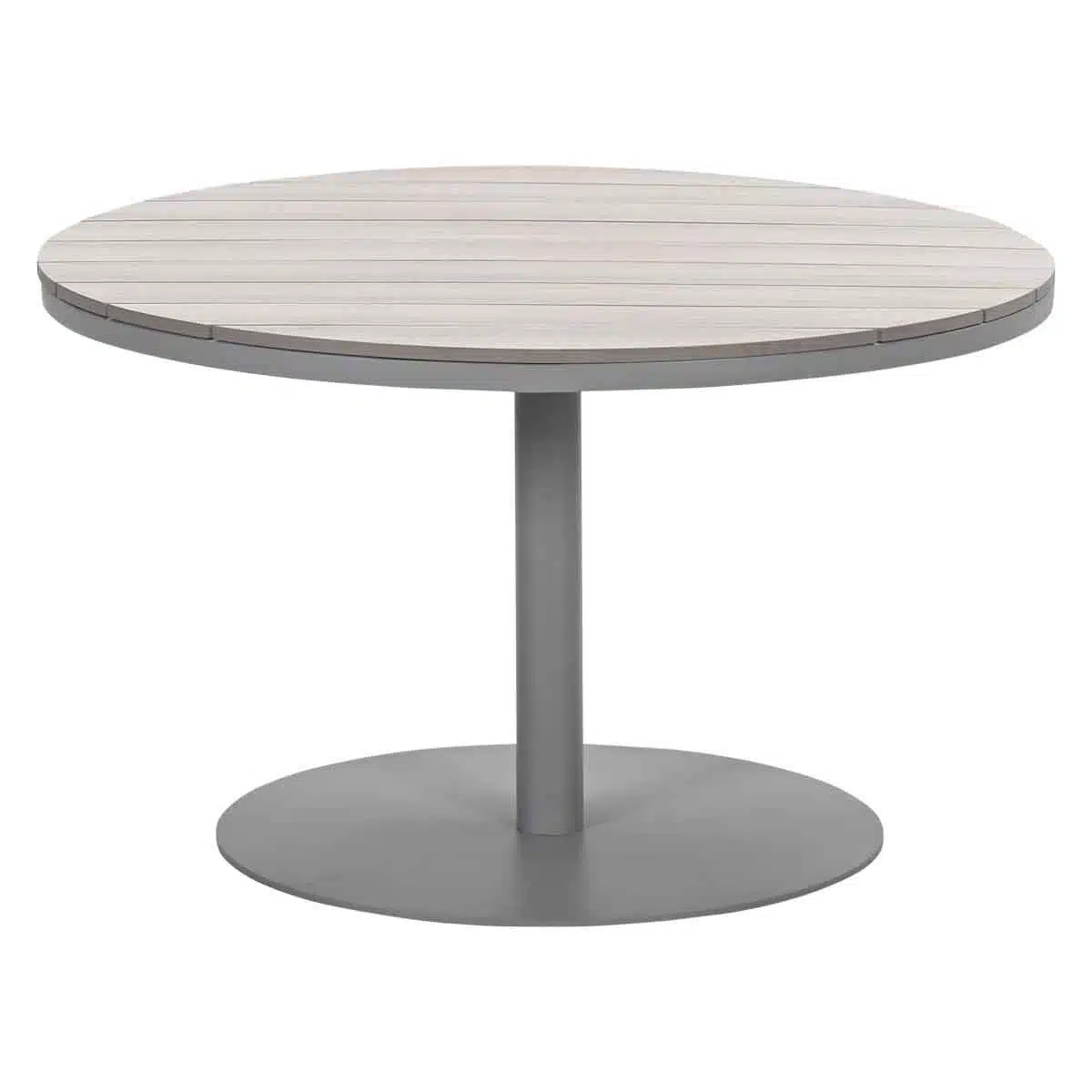 112cm Matera Lounge & Dining Table – Round Taupe – Vironwood Top