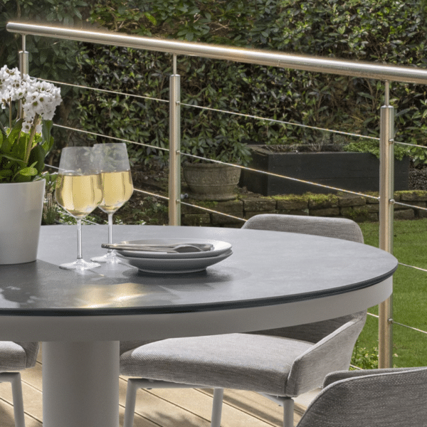 120cm Oslo Round Outdoor Bar Table – 4 Seater – Beige