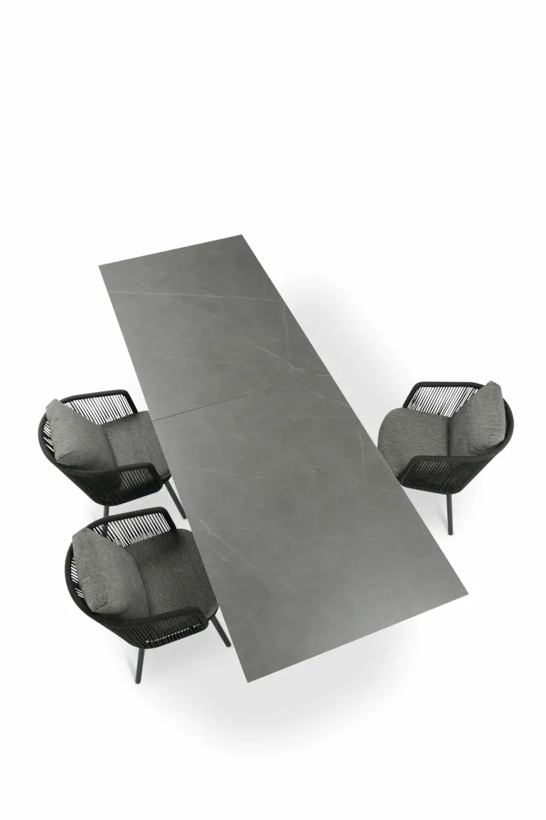 Shop Garden dining table - Albatros Taupe 240cm 8 -10 seater extendable dining table from The Outdoor Scene, Ireland. Fully open top with few chairs