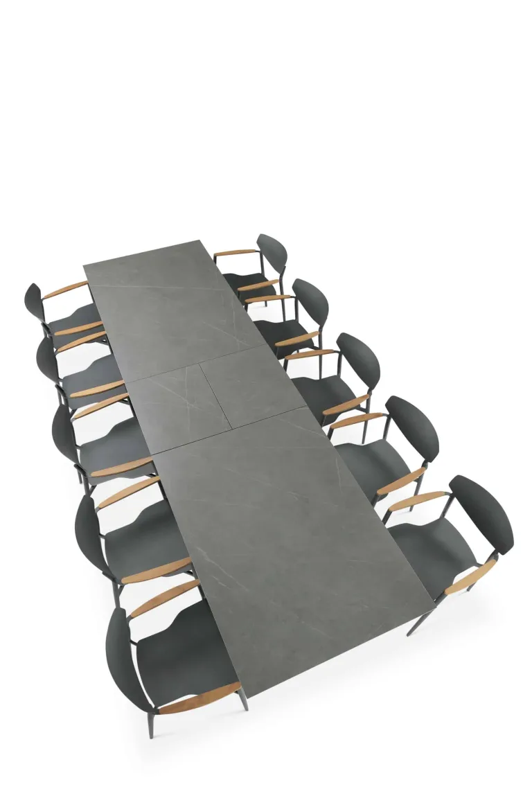 Shop Garden dining table - Albatros Taupe 240cm 8 -10 seater extendable dining table from The Outdoor Scene, Ireland. Fully open top view