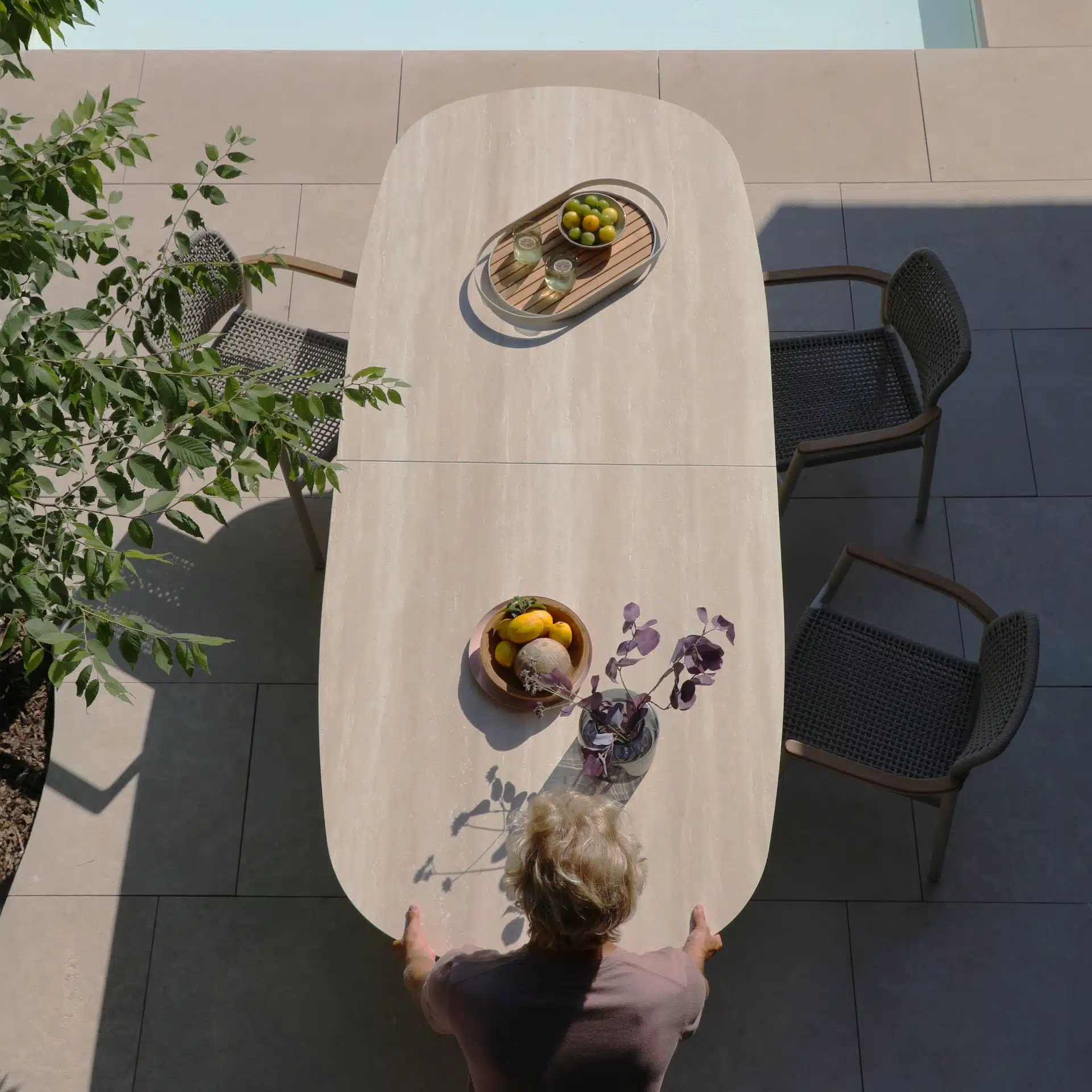 Albatros Organic Extendable Dining Table – 8-10 Seater in Bob Sand