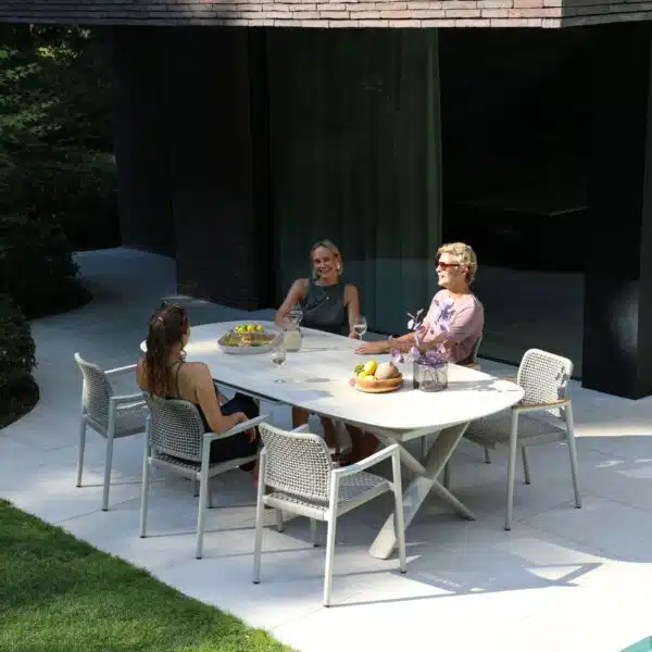 Albatros Organic Extendable Dining Table – 8-10 Seater in Bob Sand