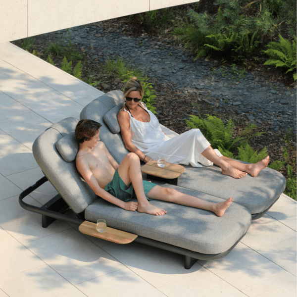 Cloud Reclining Sunlounger – Taupe with Cushions