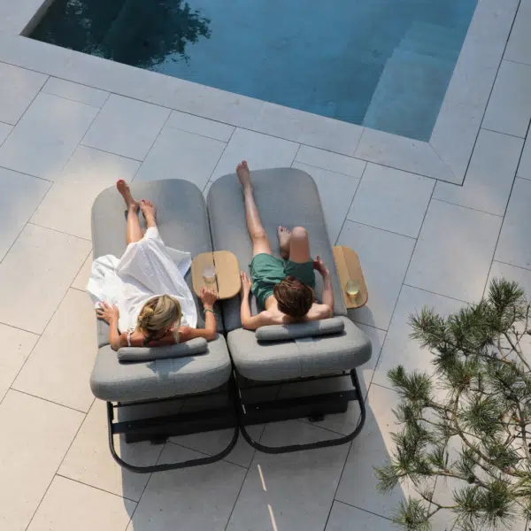 Cloud Reclining Sunlounger – Taupe with Cushions