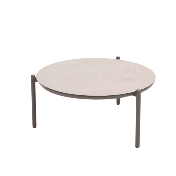 73cm Vic Outdoor Coffee Table – printed ceramic – Latte/Terre