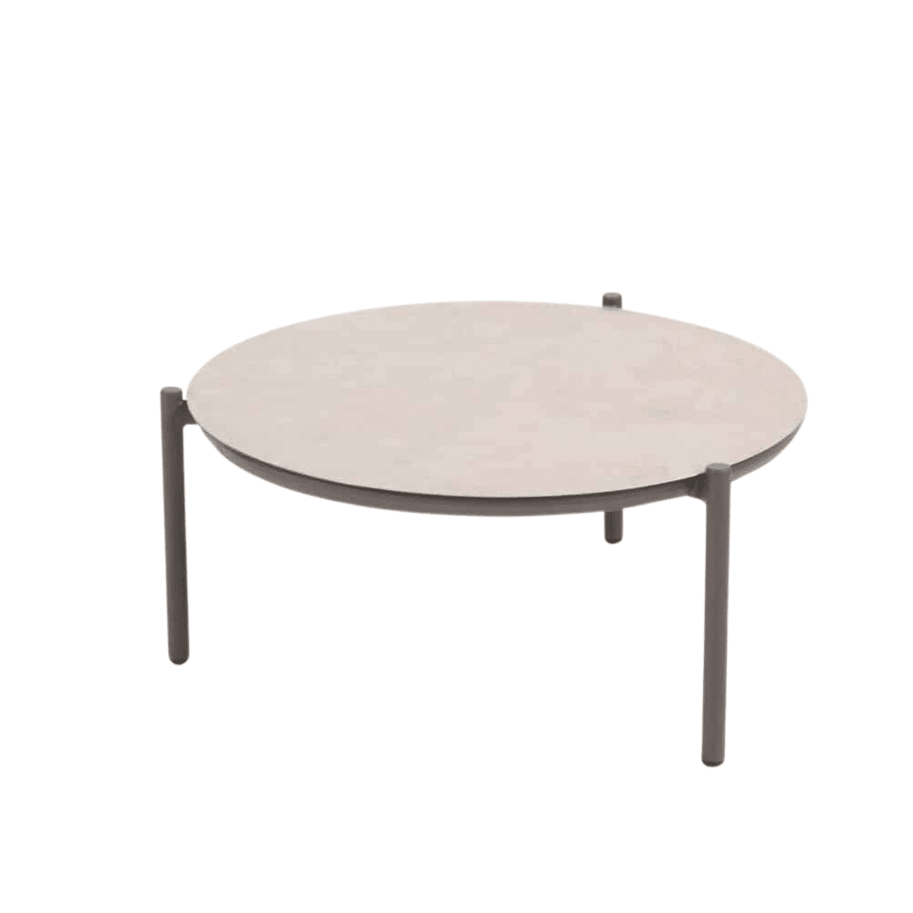73cm Vic Outdoor Coffee Table – printed ceramic – Latte/Terre