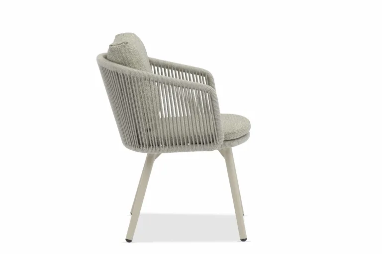 Right profile of Harbour Garden Dining Chair Taupe for sale from The Outdoor Scene. Define premium style in outdoor living