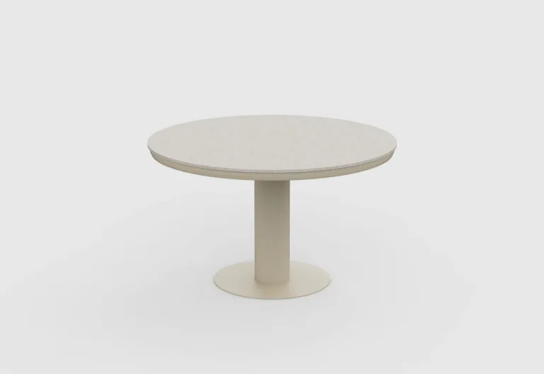 125cm irin Round Beige Dining and Lounging Outdoor Garden table for sale from The Outdoor Scene Dublin 14, Ireland