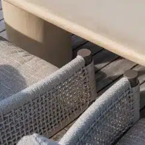 Savanne arm-chair on weave back lifestyle picture. 2026 Furniture Garden furniture collection from The Outdoor Scene.