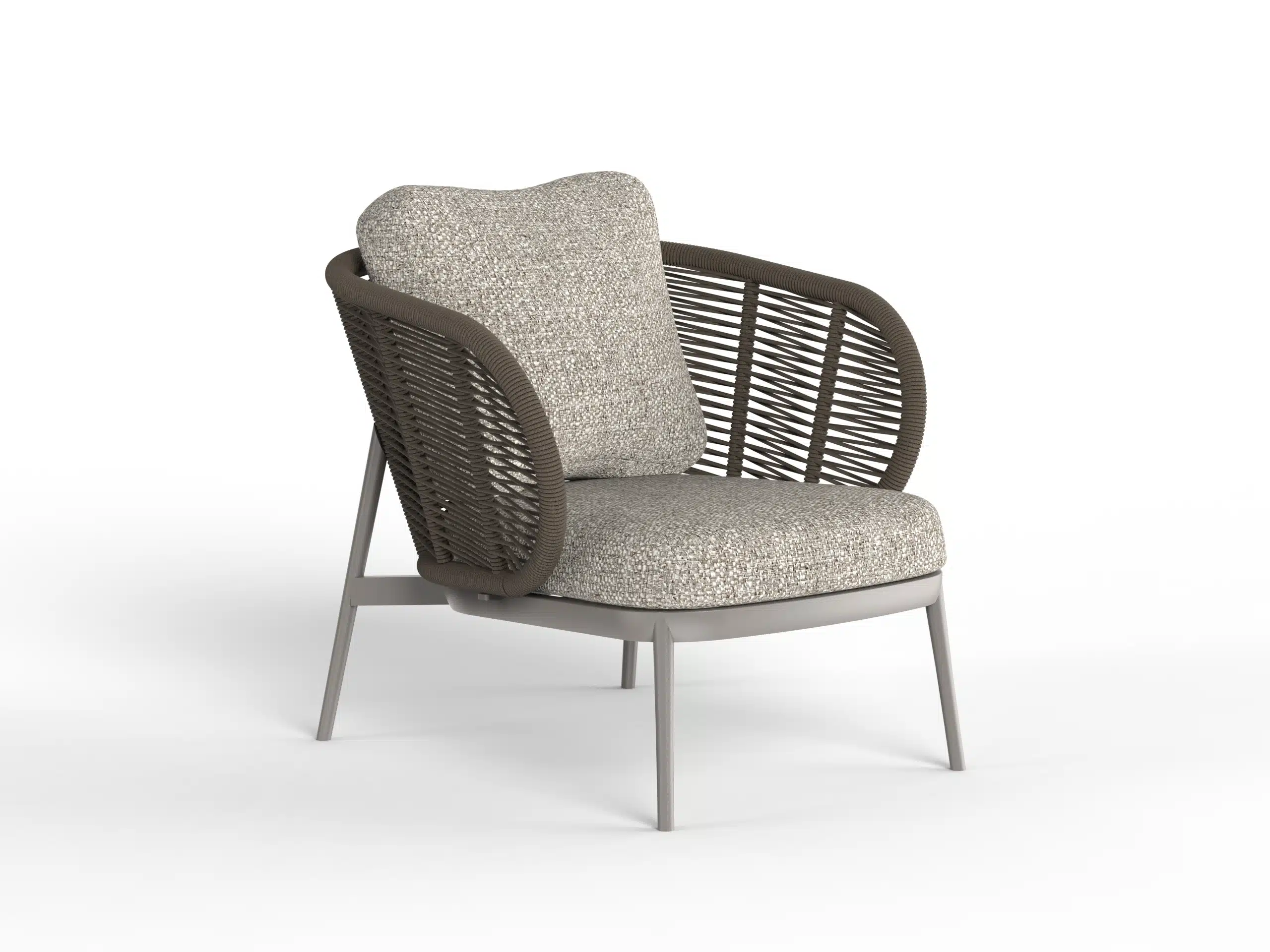 Santorini Single Sofa Brown Powder Coated garden furniture for sale from The Outdoor Scene