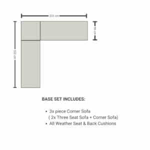 Timber Corner Sofa Base Configuration layout Hybrid Corner Garden Furniture Set for lounging and Dining for sale