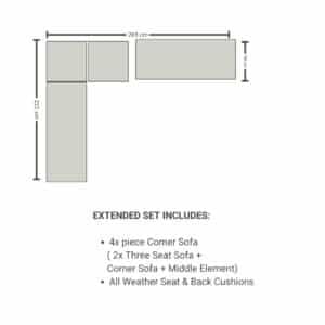 Timber Corner Sofa Extended Configuration layout Hybrid Corner Garden Furniture Set for lounging and Dining for sale