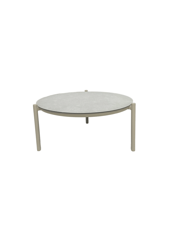 73cm Vic Outdoor Coffee Table – printed ceramic – Latte/Terre