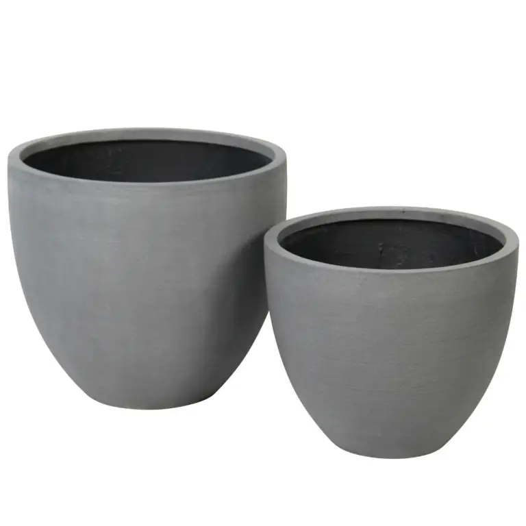 Anco Round Grey Fiber Pot available in 2 sizes for sale in Ireland at The Outdoor Scene