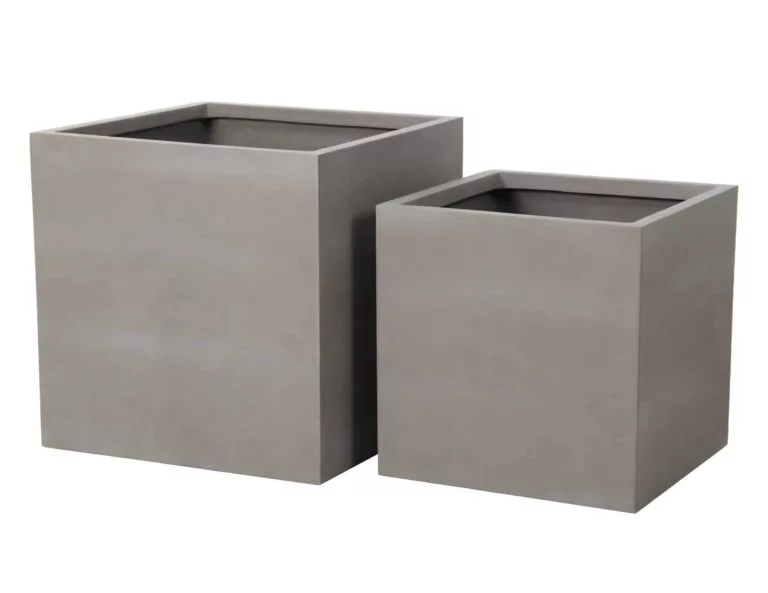 Anco Square Brown Terracotta Velvet Stone Pot for sale in Ireland at The Outdoor Scene