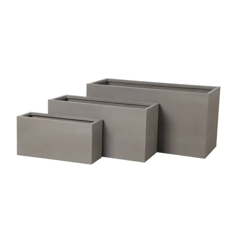 Anco Rectangle Brown Terracotta Velvet Stone Pot available in 3 sizes for sale in Ireland at The Outdoor Scene