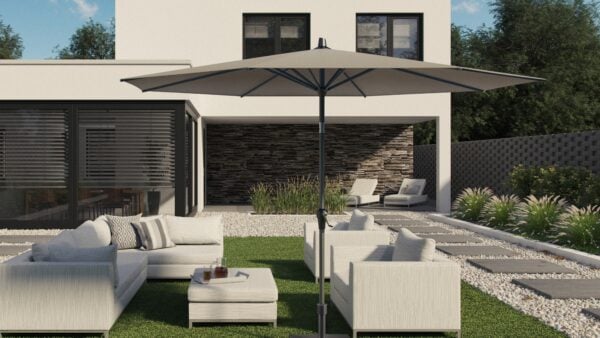 Riva 3m Round Parasol Olive – Platinum Sun & Shade