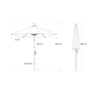 Buy Garden Sun shade from The Outdoor Scene. Riva Taupe Teak finish parasol dimensions