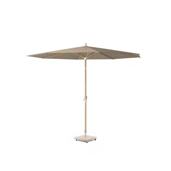 Riva 3m Round Parasol Taupe Fabric- Teak Finish Frame