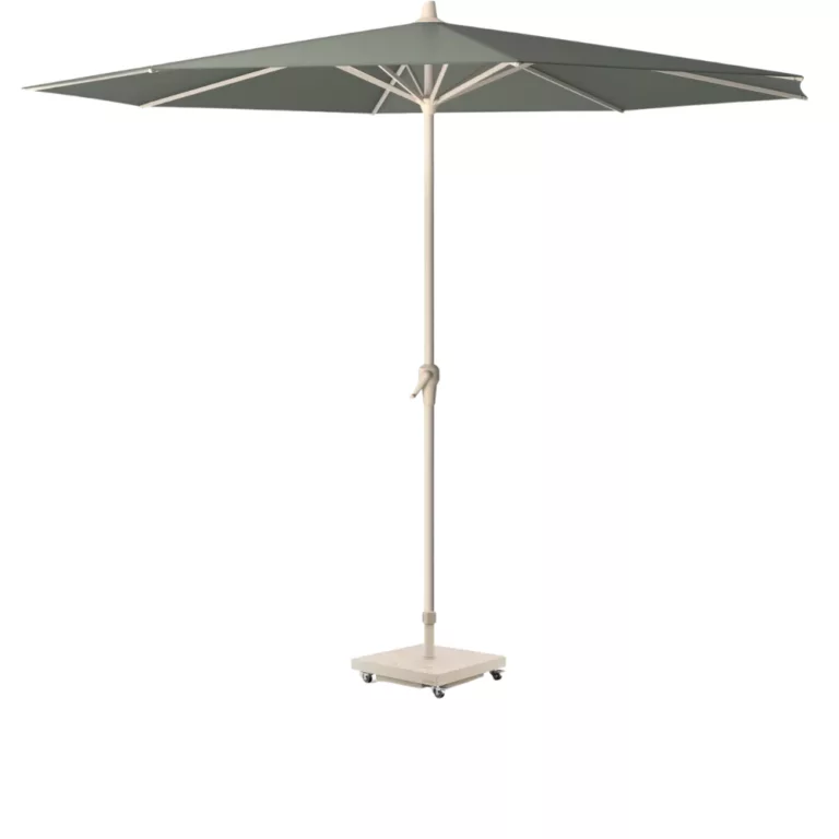 Olive Fabric Riva Center pole Sandstone Frame garden Parasol. Sun shade for sale from The Outdoor Scene, Dublin, Ireland