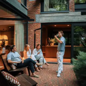 Heatsail Twig electric heater in midnight colour on sale at The Outdoor Scene