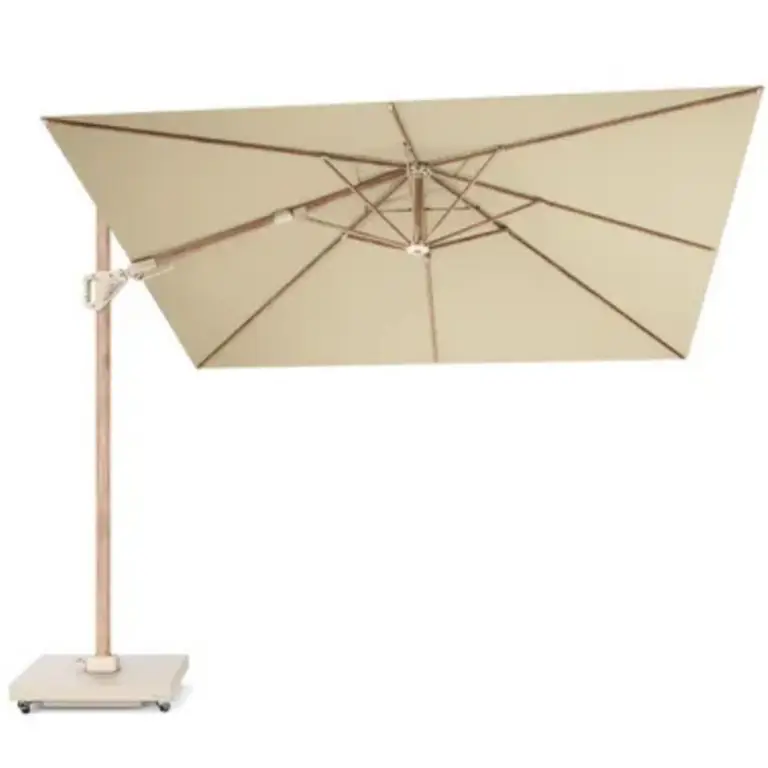 Platinum Challenger T² Garden Parasol Teak Frame 3x3m Champagne with Ceramica Base for sale in Ireland