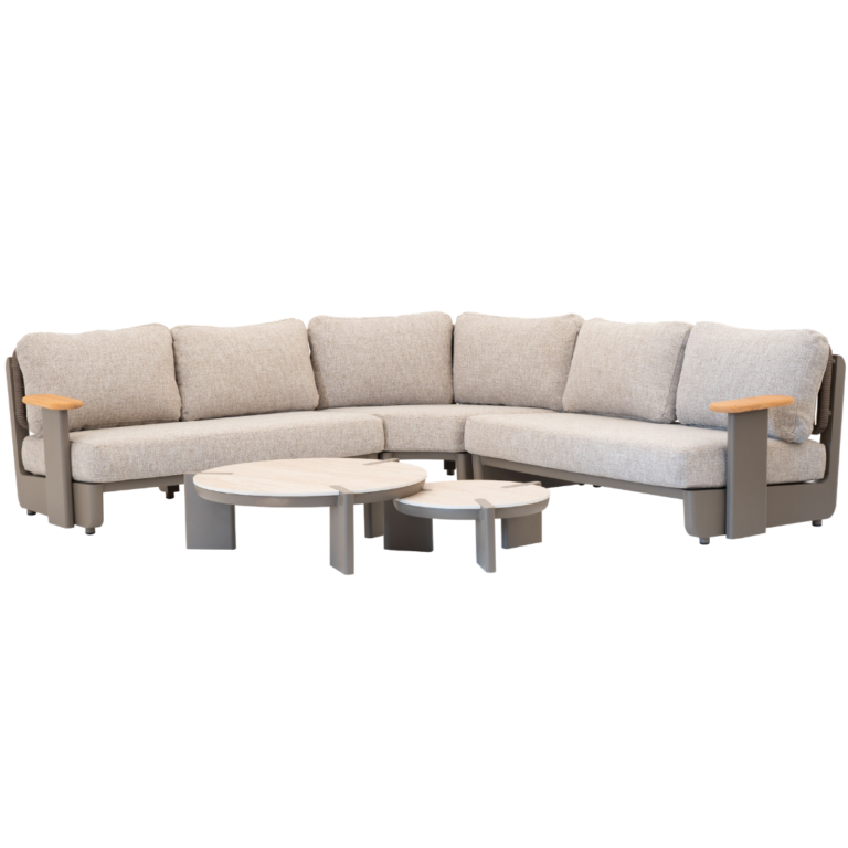 Luna 5 piece beige corner set available at The Outdoor Scene