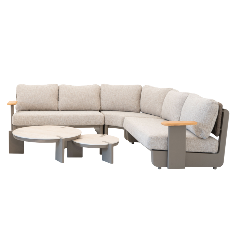 Luna 5 piece beige corner set side view