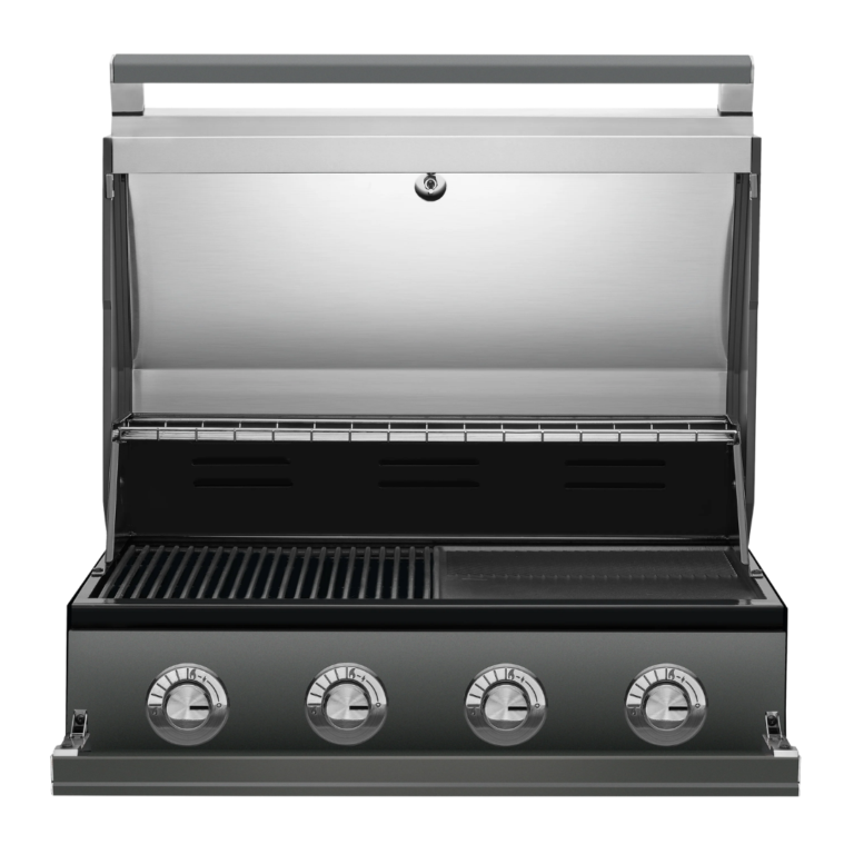 Beefeater 1700 series 4 burner built-in BBQ open lid
