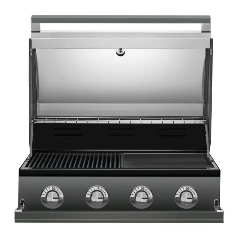 Beefeater 1700 series 4 burner built-in BBQ open lid