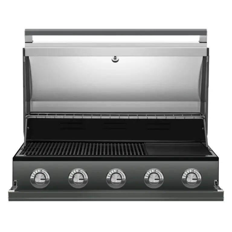 Beefeater 1700 series 5 burner built-in BBQ open lid
