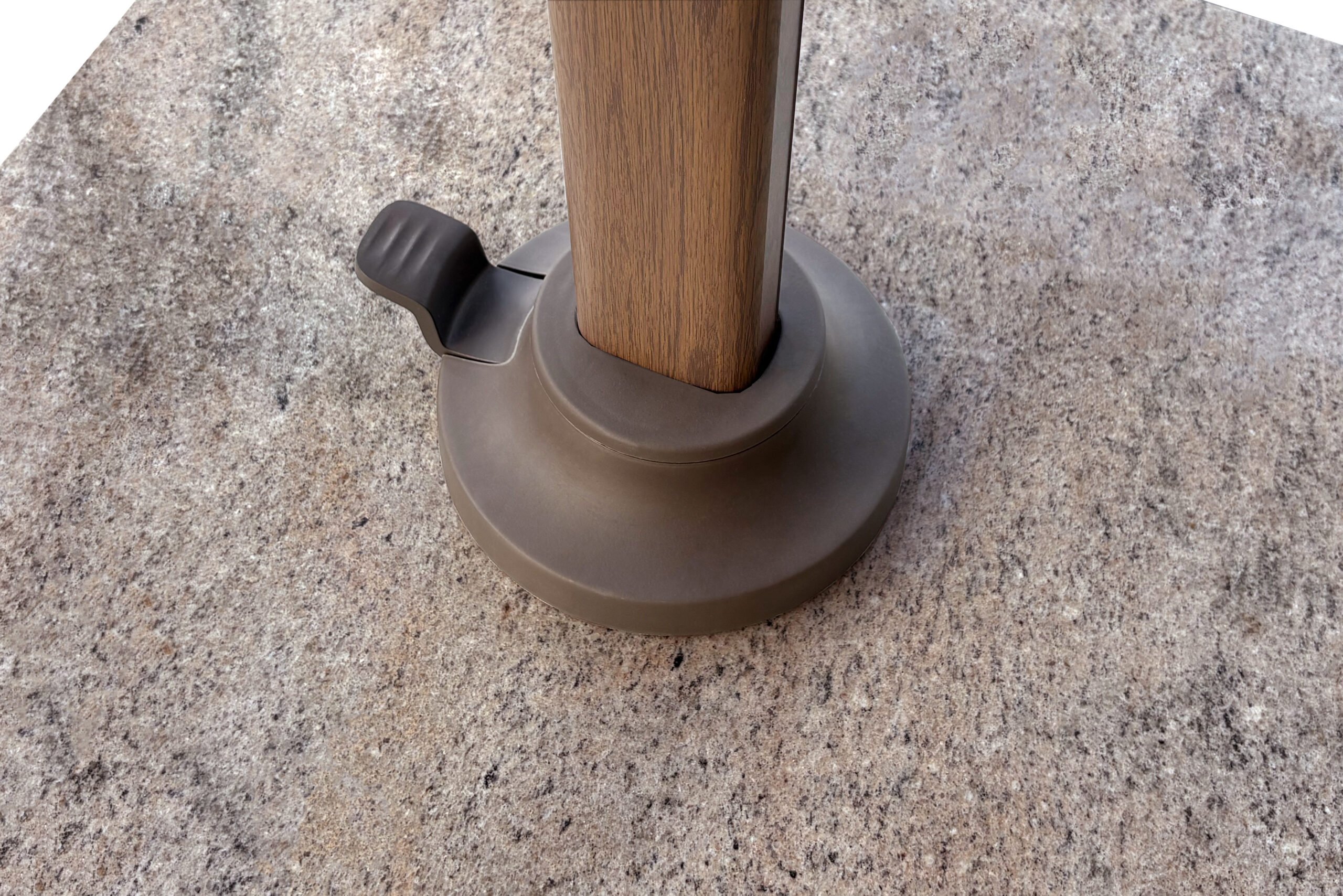 Sun Shade Parasol base of Nexus T2 with Sandstone base. Havana Fabric & Mocha Frame . Truly Luxury outdoor Living