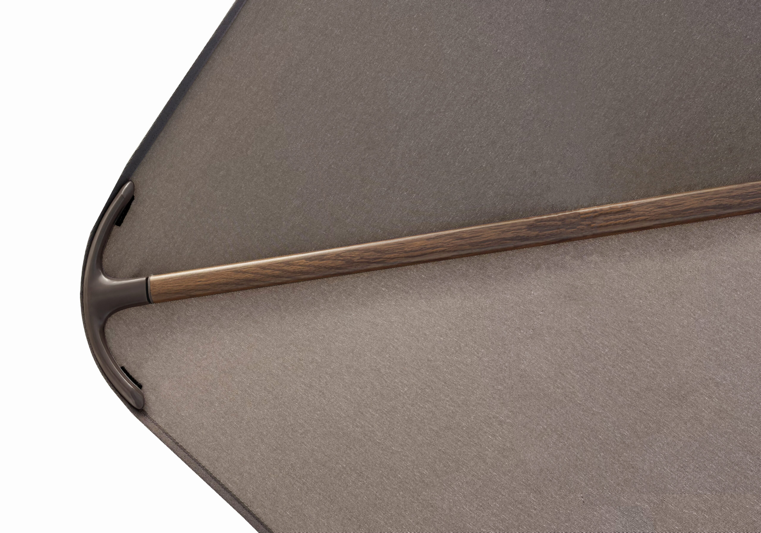Sun Shade Parasol Nexus T2 stretch fit with Sandstone base. Havana Fabric & Mocha Frame . Truly Luxury outdoor Living