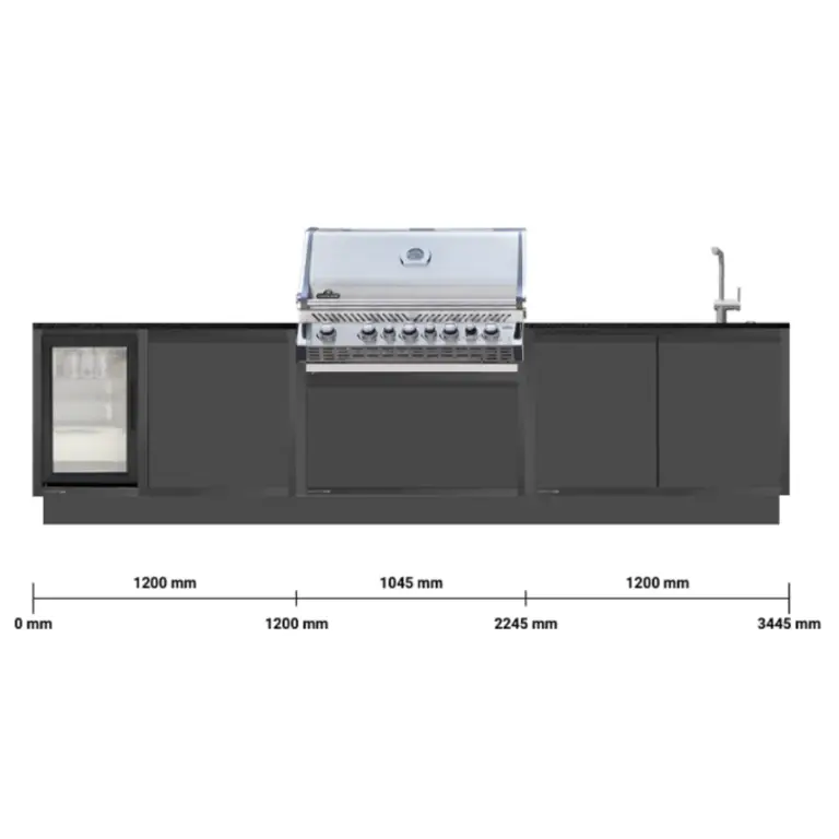 Burnout Lux Outdoor Kitchen dimensions