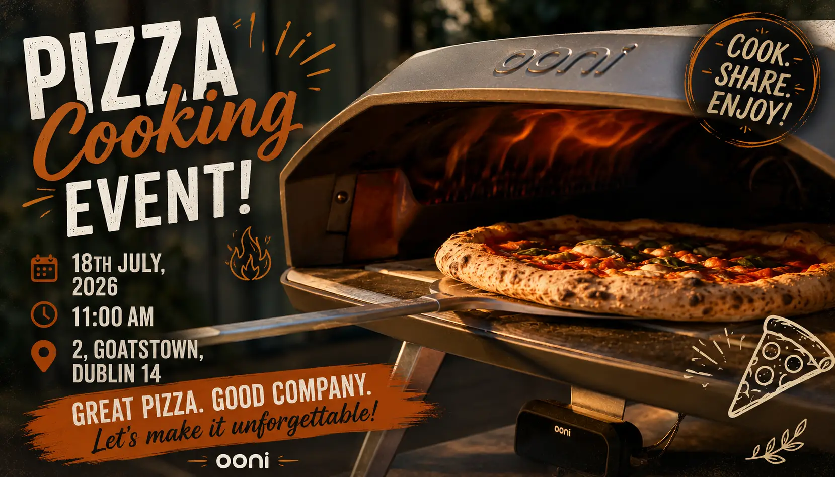Pizza Cooking Event in Dublin on 18th July