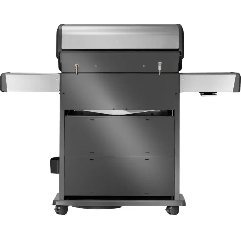 Backview of the Napoleon Rogue PRO-S 525 RSIB propane gas grill