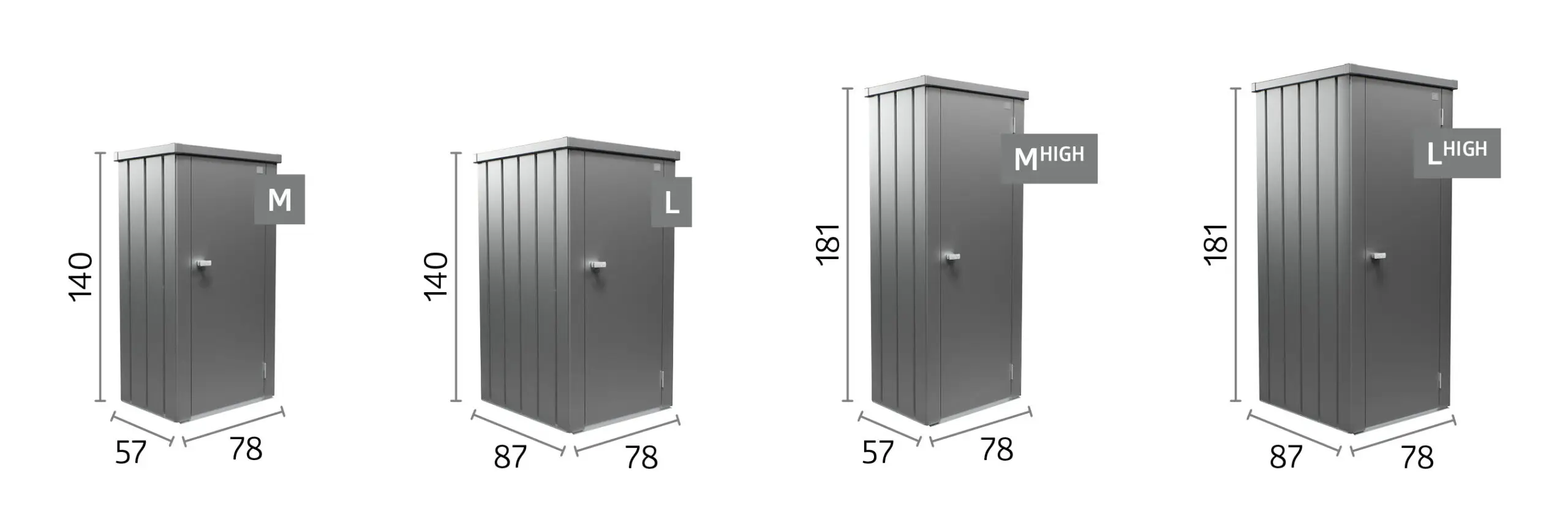 Dimensions of Biohort Patio storage for sale from The Outdoor Scene.