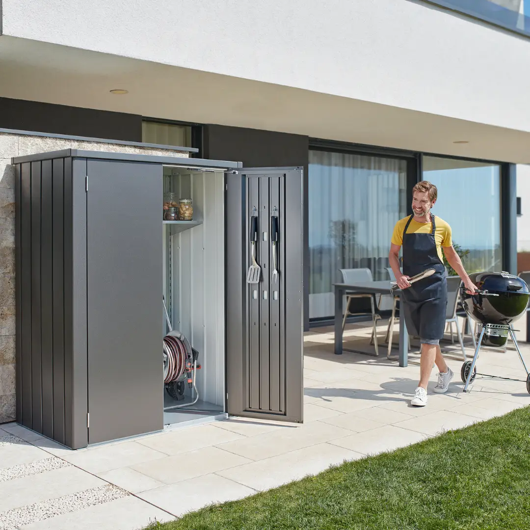 Biohort Romeo Patio Locker compact vertical garden storage solution
