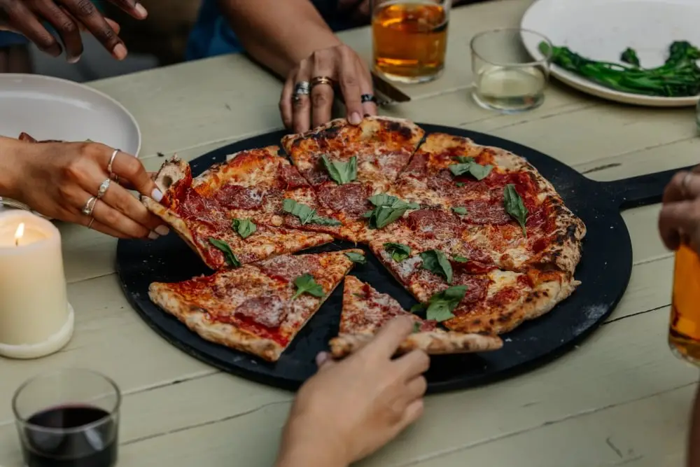 Pizza served