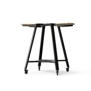 Arc pizza oven stand with castor wheels