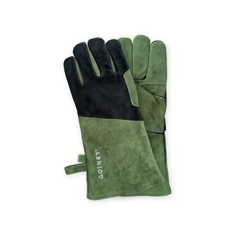 Gozney Heat Resistant Gloves showing suede construction