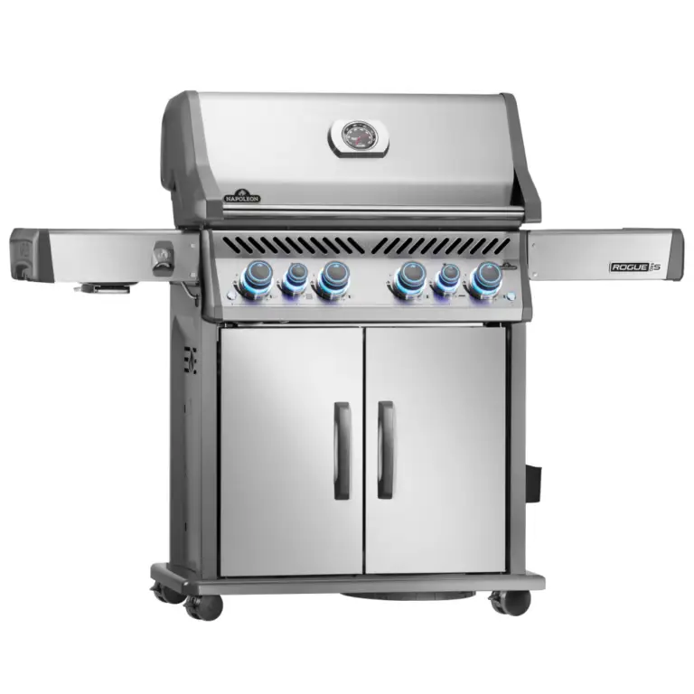 Stainless steel gas BBQ sideview