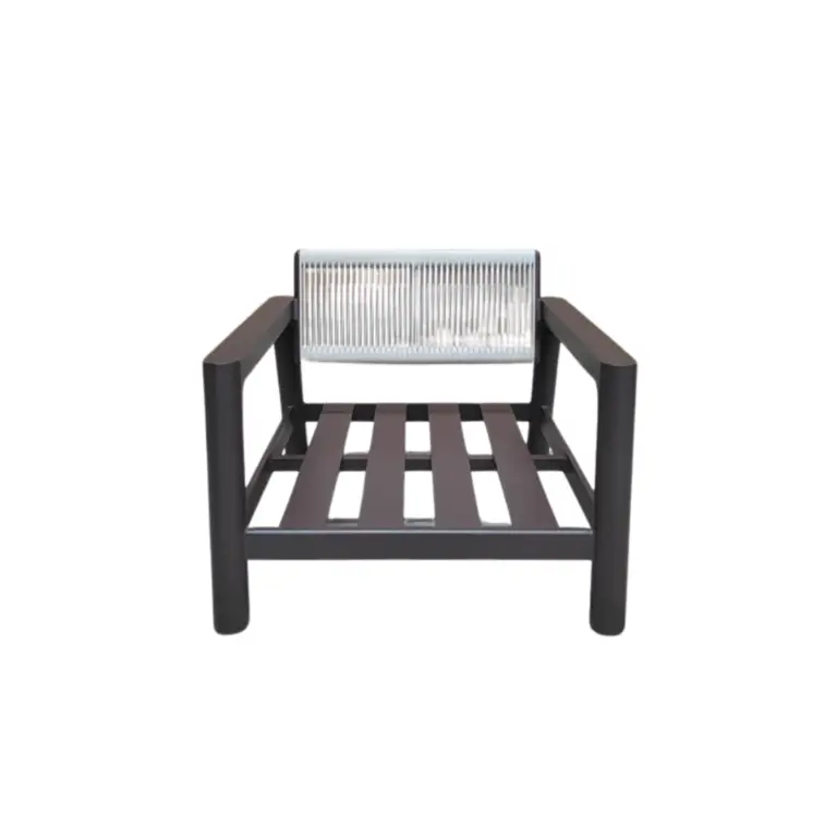 Tolo 1-Seater Sofa dark brown aluminium frame